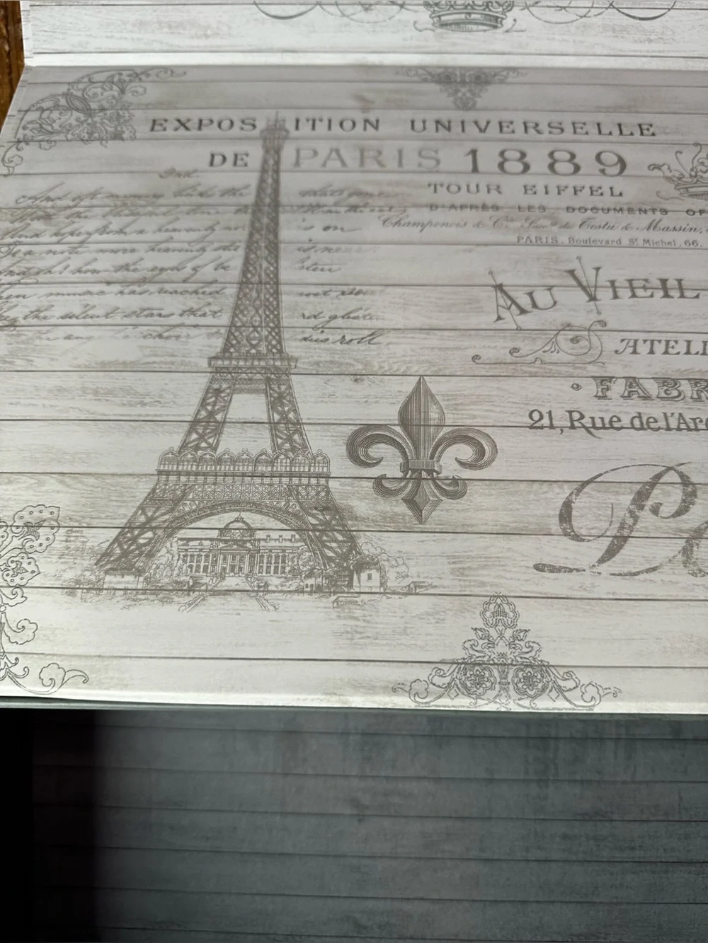 Paris Eiffel Tower Decorative Storage Boxes - White & Black gray